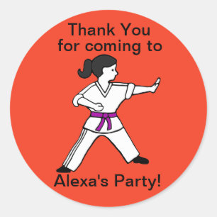 Alexas Party für Kampfkunst Danke, dass Sie Aufkle Runder Aufkleber