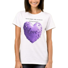 AlexDizaine "Ewige Liebe" 3D Lavendel-Herz-T-Shirt