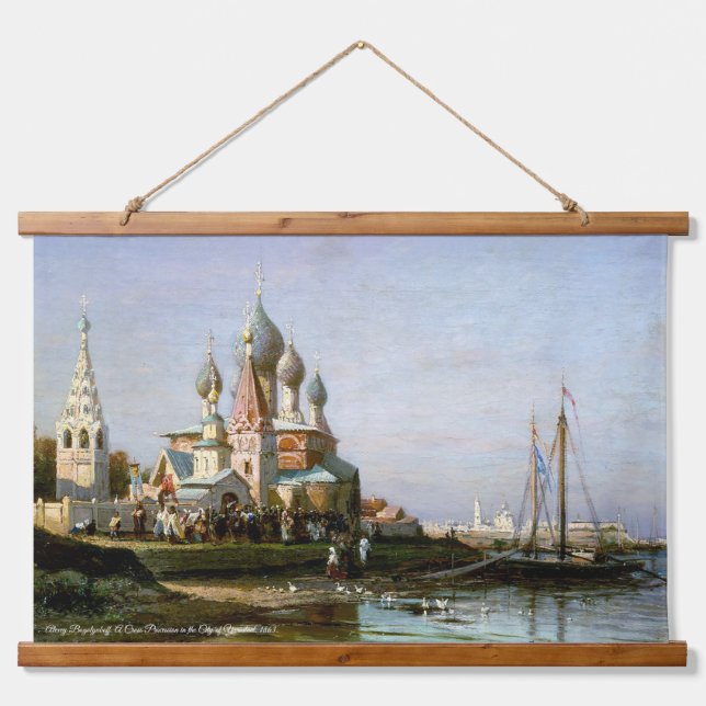 Alexey Bogolyuboff. Die Kreuzprozession... Wandteppich Mit Holzrahmen (Vorne)