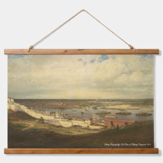 Alexey Bogolyuboff. The View of Nizhniy Novgorod.. Wandteppich Mit Holzrahmen