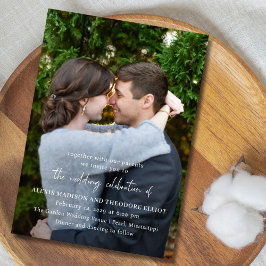 Alexis Black and White Elegante Moderne Hochzeit Einladung