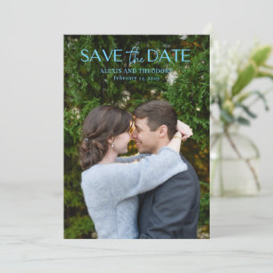 Alexis Blue Elegant Moderne Hochzeit Save The Date