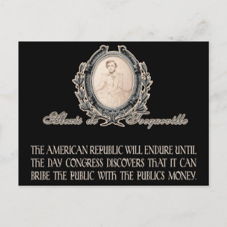 Alexis de Tocqueville Quote: America's Lifetime Postkarte