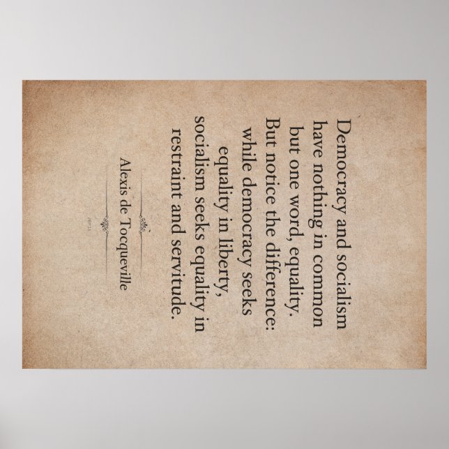 Alexis de Tocqueville Zitat Poster (Vorne)