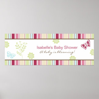 Alexis Garden Baby Shower Banner Poster
