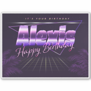 Alexis Name Vorname lila retro Sticker Geburtstag