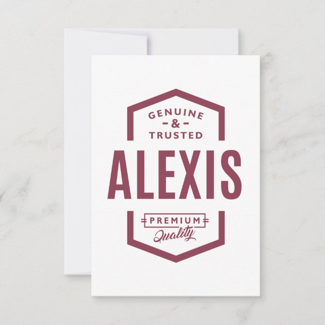 Alexis Personalisiert Name Birthday Gift RSVP Karte (Vorderseite)