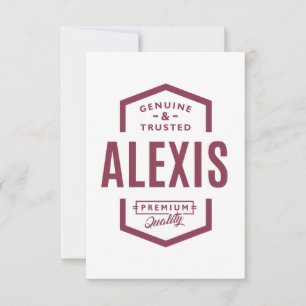 Alexis Personalisiert Name Birthday Gift RSVP Karte