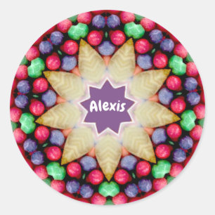 ALEXIS ~ Personalisierte OsterBonbons Muster ~ Kla Runder Aufkleber
