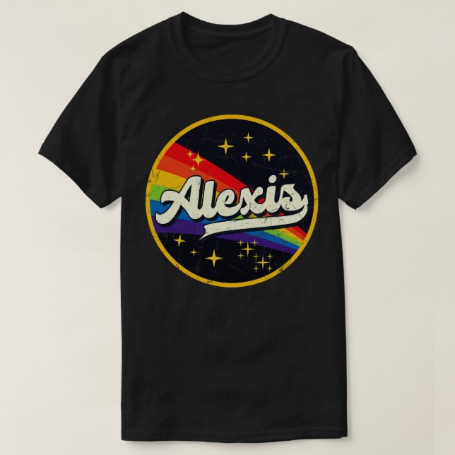 Alexis Rainbow In Space Vintag GrungeStyle T-Shirt (Design vorne)