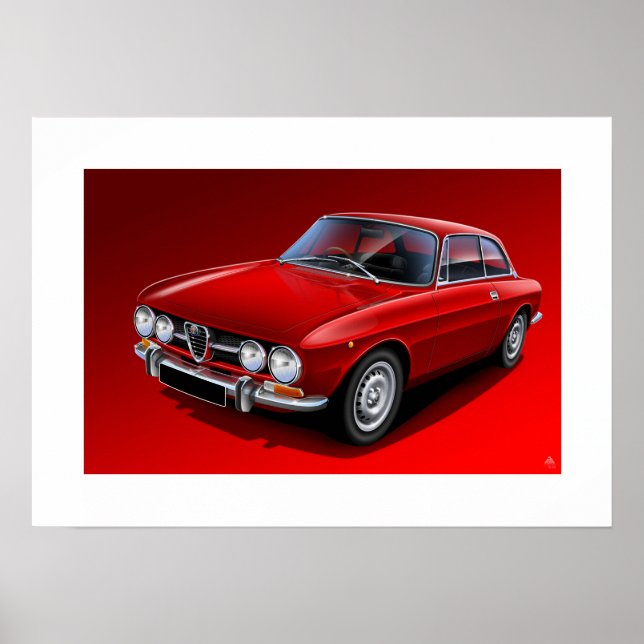 Alfa Romeo 1750 GTV Poster Illustration (Vorne)