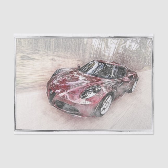 Alfa Romeo Classic Car Decoupage Seidenpapier (Vorderseite)