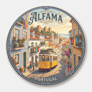 Alfama-Distrikt Portugal Runder Aufkleber