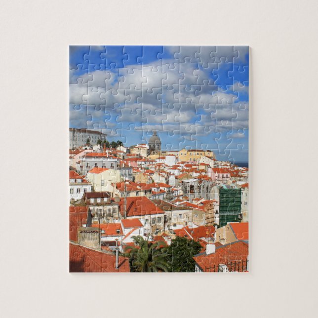 Alfama Lissabon Dachspitzen Puzzle (Vertikal)