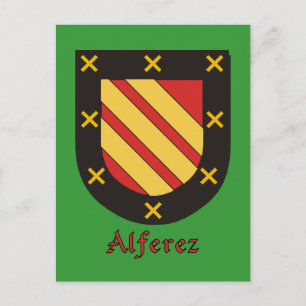 Alferez Familie Heraldic Shield Postkarte
