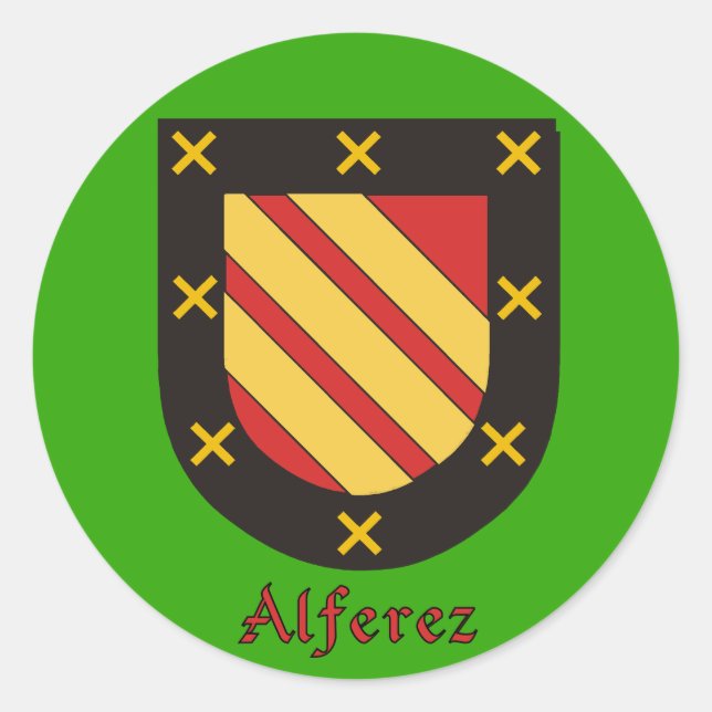 Alferez Familie Schild Aufkleber (Vorderseite)
