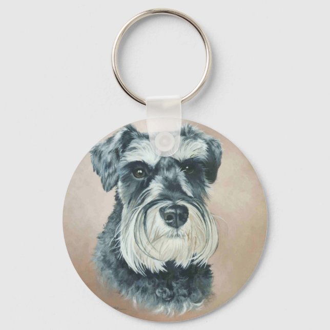 Alfie - Miniatur-Schnauzer Schlüsselanhänger (Vorderseite)