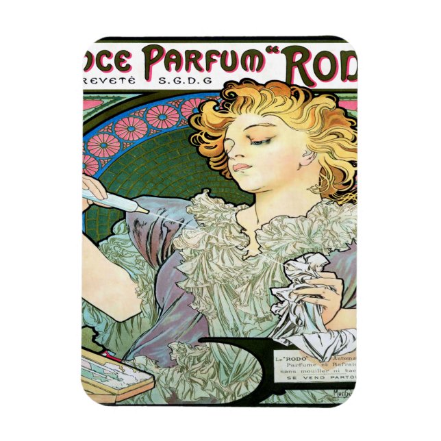 Alfons Mucha 1896 Lance Parfum Rodo Magnet (Vertikal)