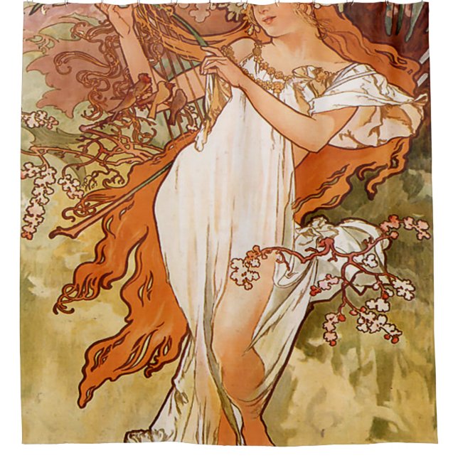Alfons Mucha - 1896 - Spring Duschvorhang (Vorderseite)
