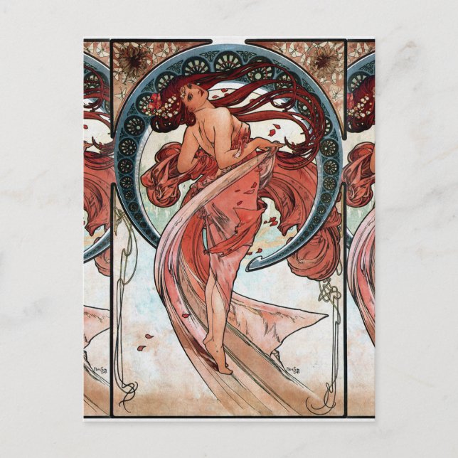 Alfons Mucha 1898 Dance Postkarte (Vorderseite)