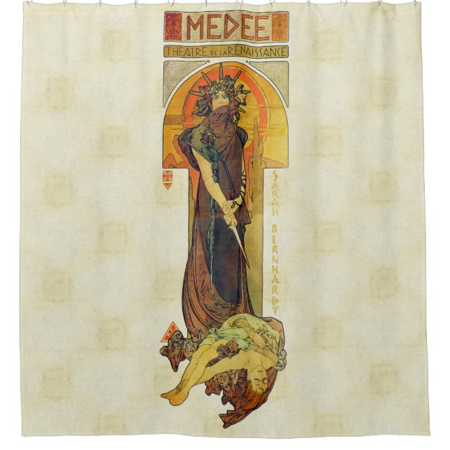 Alfons Mucha 1898 Medea Duschvorhang (Vorderseite)