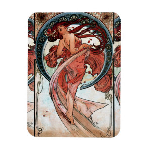 Alfons Mucha 1898 Tanz Magnet