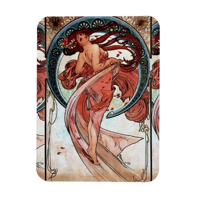 Alfons Mucha 1898 Tanz Magnet (Vertikal)
