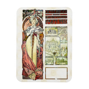 Alfons Mucha 1900 Österreichischer Pavillon Magnet