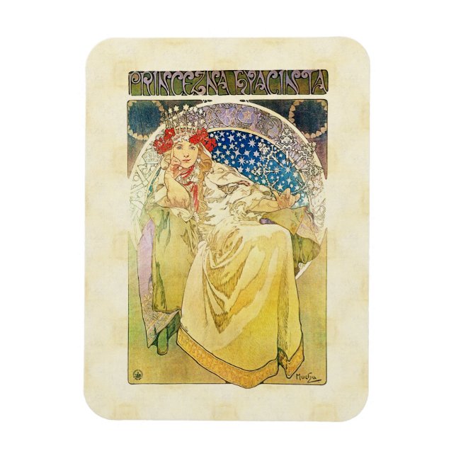 Alfons Mucha 1911 Princezna Hyacinta Magnet (Vertikal)