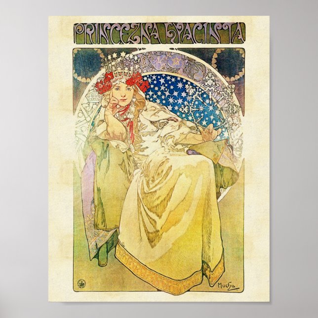 Alfons Mucha 1911 Princezna Hyacinta Poster (Vorne)