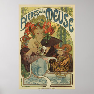 Alfons Mucha Art Nouveau Bierwerbung Poster