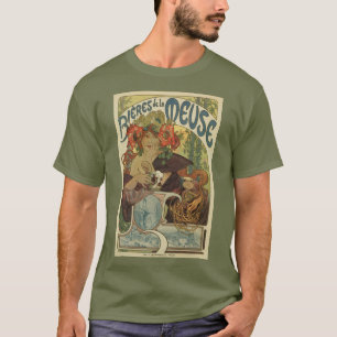 Alfons Mucha Art Nouveau Bierwerbung T-Shirt