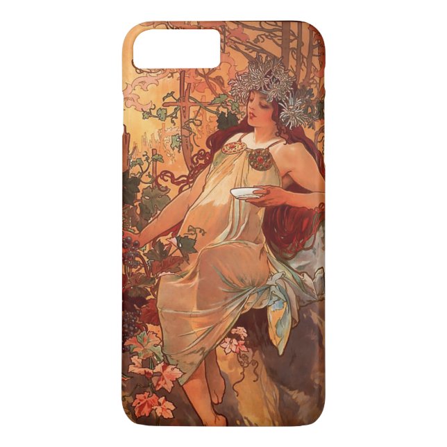 Alfons Mucha Art Nouveau Herbstmalerei Case-Mate iPhone Hülle (Rückseite)