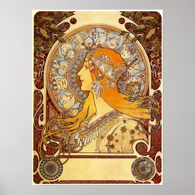 Alfons Mucha - Art Nouveau Poster (Vorne)