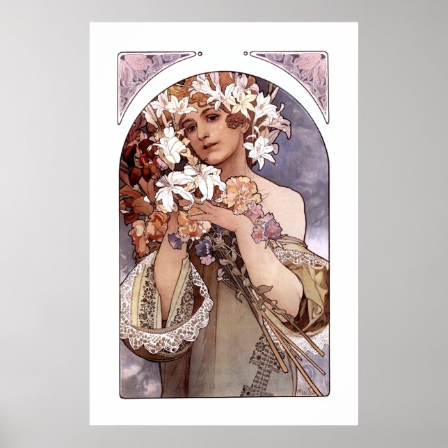 Alfons Mucha: Blume Poster (Vorne)