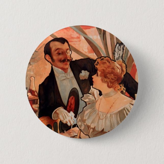 Alfons Mucha Button (Vorderseite)