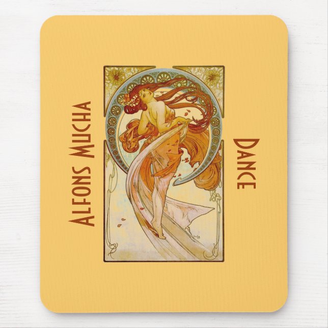 Alfons Mucha Dance Vintag Print Mousepad (Vorne)