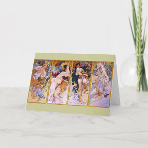 Alfons Mucha ~ Die vier Jahreszeiten Karte