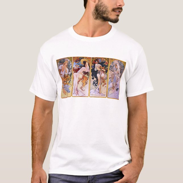 Alfons Mucha ~ Die vier Jahreszeiten T-Shirt (Vorderseite)