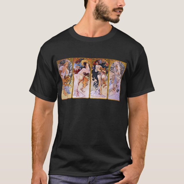 Alfons Mucha ~ Die vier Jahreszeiten T-Shirt (Vorderseite)