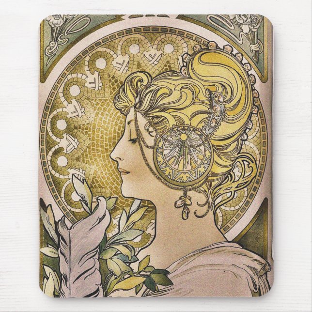 Alfons Mucha, La Plume Mousepad (Vorne)