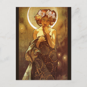 Alfons Mucha: Luna Postkarte