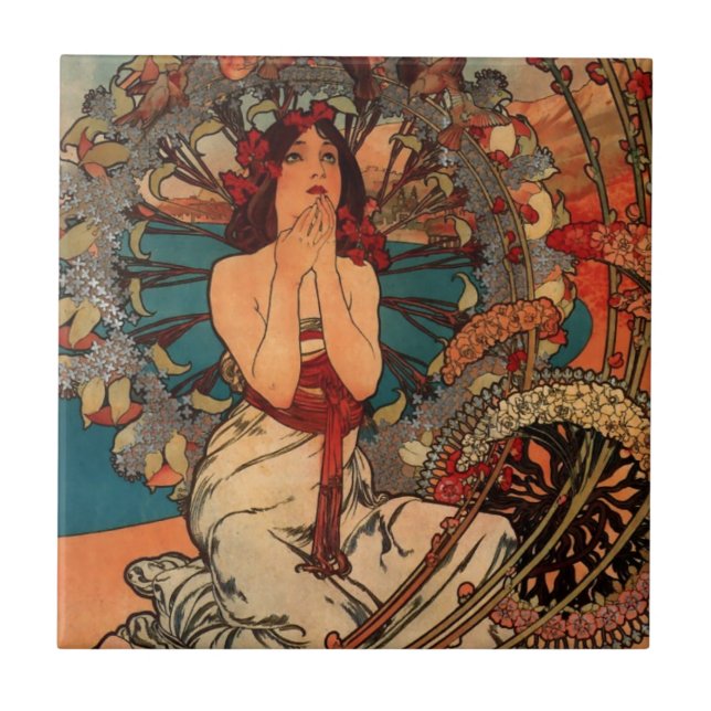 Alfons Mucha Monaco Monte Carlo Fliese (Vorderseite)