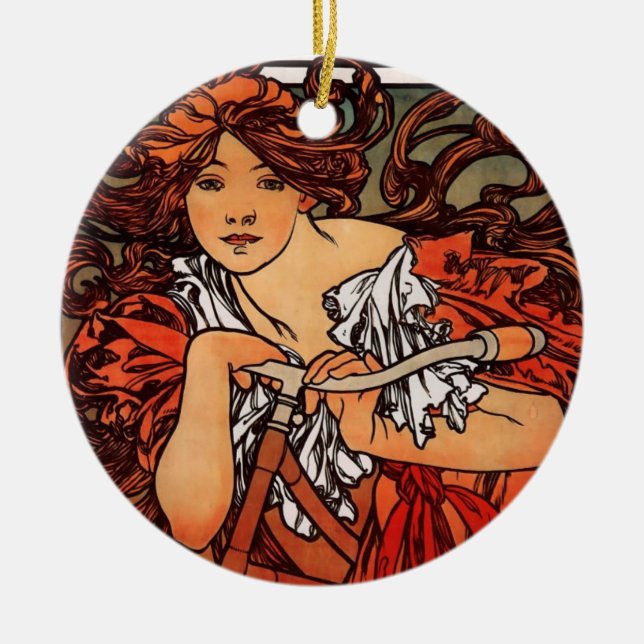 Alfons Mucha Perfecta Keramikornament (Vorne)