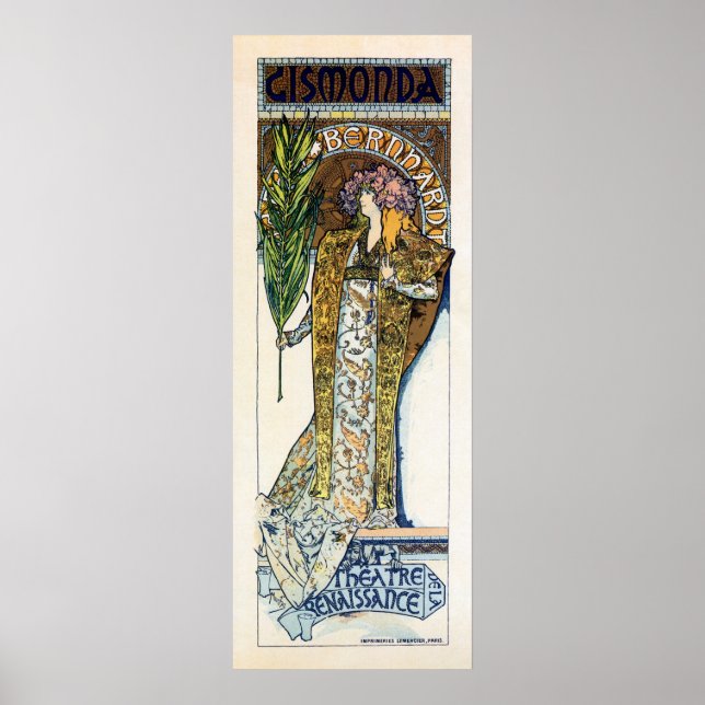 Alfons Mucha Sarah Bernhard senkrechte Banner Poster (Vorne)