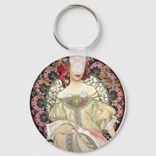 Alfons Mucha Träumerei 1897 Schlüsselanhänger