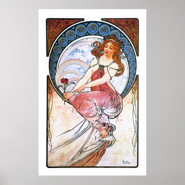 Alfons Mucha über Malerei Poster (Vorne)
