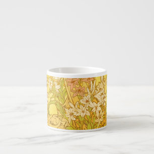 Alfonse Mucha Art Nouveau Lilienblumen Espressotasse