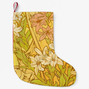 Alfonse Mucha Art Nouveau Lilienblumen Kleiner Weihnachtsstrumpf