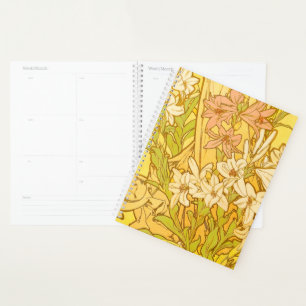 Alfonse Mucha Art Nouveau Lilienblumen Planer